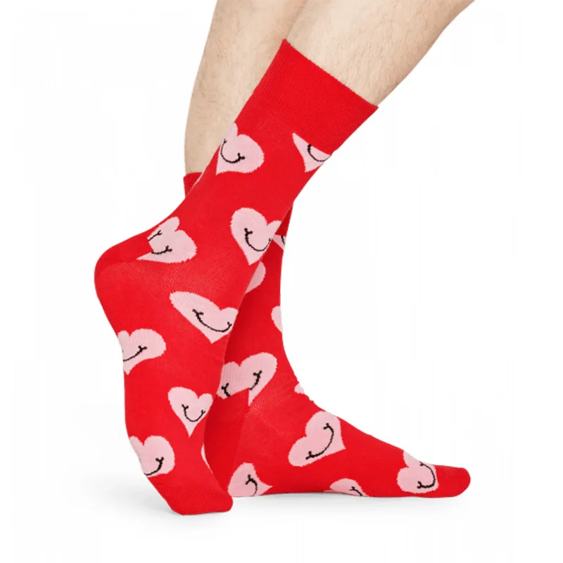 Индивидуальные маленькие красные носки с принтом в форме сердца европейском и