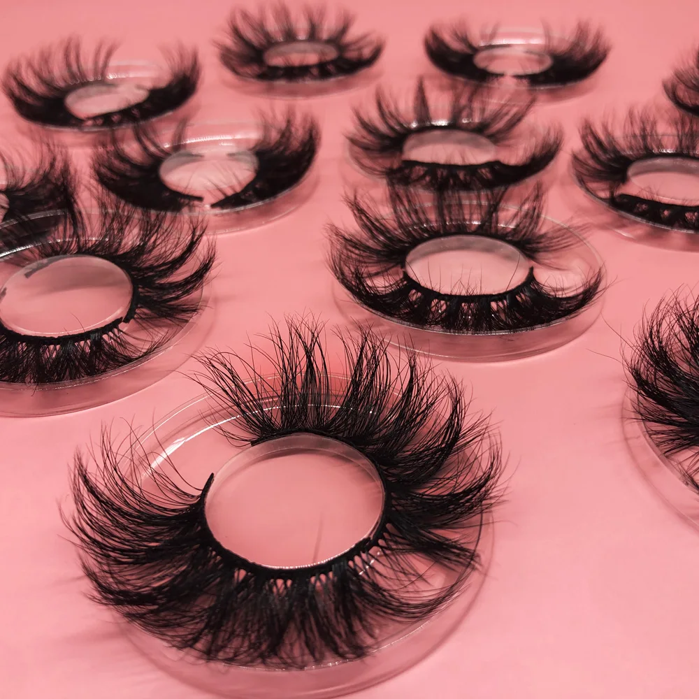 

Real Mink Long Luxury Lash Natural Handmade 25mm Real 3D Mink Lashes Wholesale Bulk Items Fluffy Wisp Eyelashes Vendors Makeup