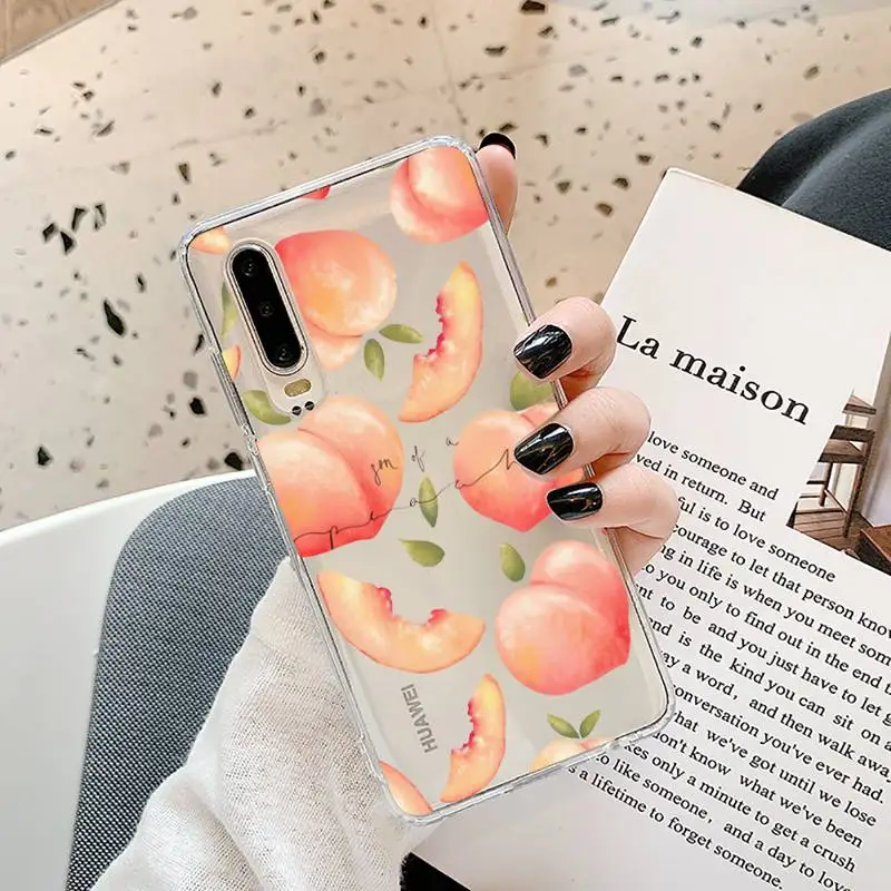 

Delicious Summer day Peache Phone Case Transparent for Samsung A71 S9 10 20 HUAWEI p30 40 honor 10i 8x xiaomi note 8 Pro 10t 11
