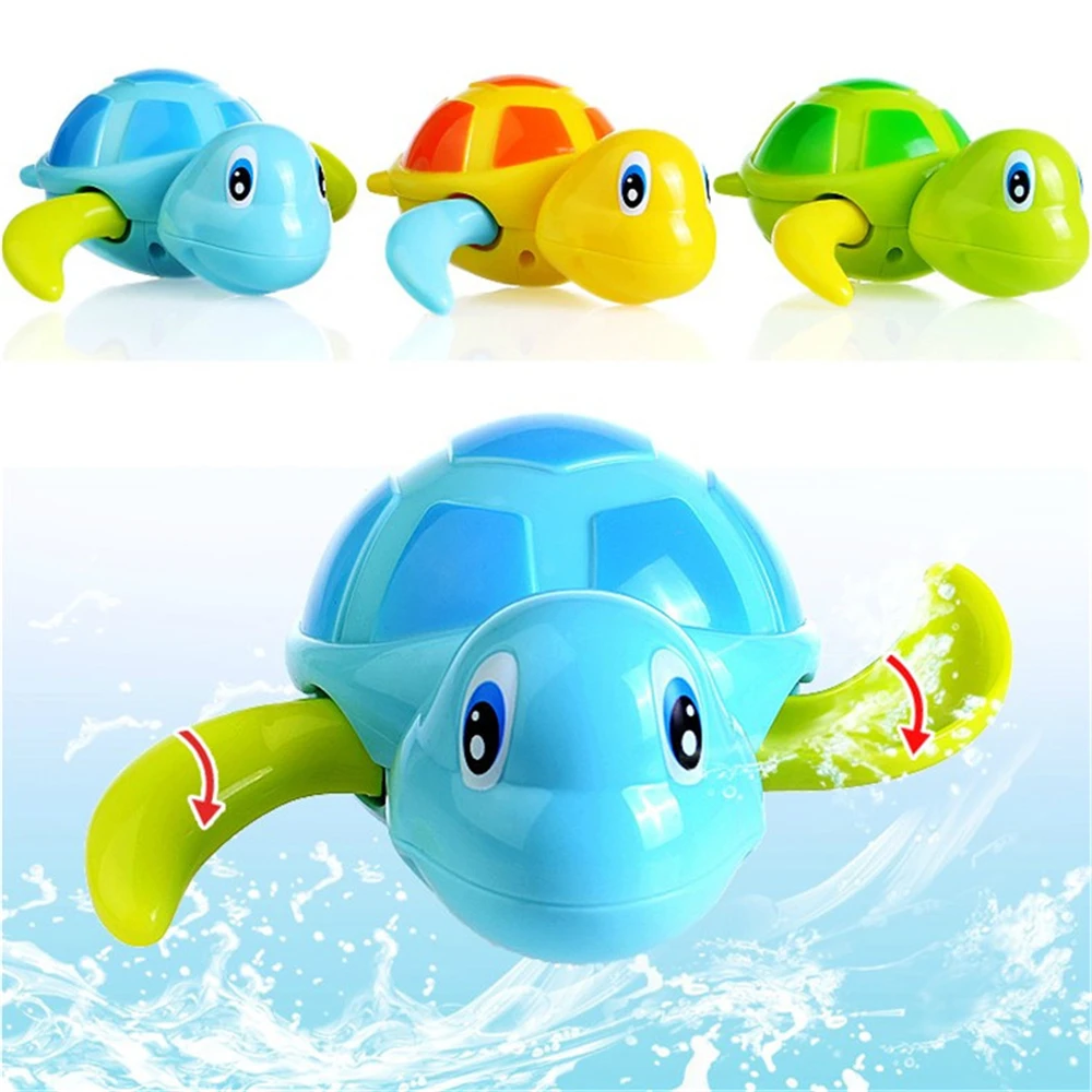 baby Classic bath toy Cartoon Animal Tortoise Swim Turtle Chain Clockwork interesting Toys Educational kid toys gift