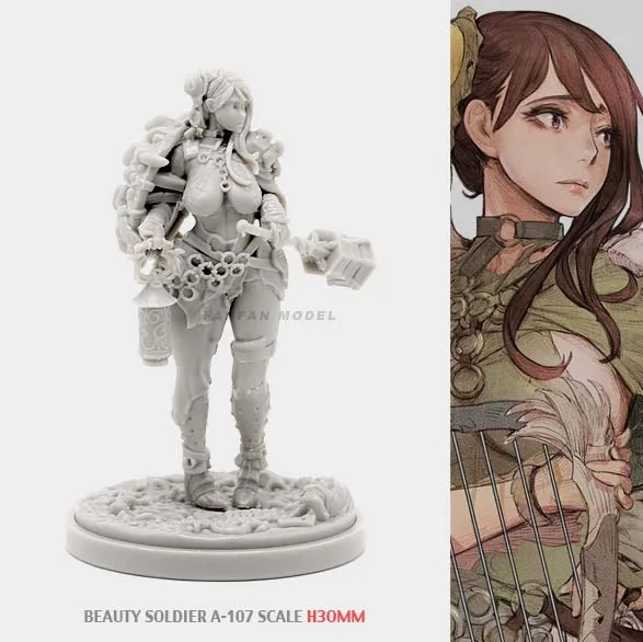 

30MM Resin model kits figure beauty colorless and self-assembled A-107