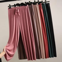 jvzkass spring and summer section wide leg pants female modal high waist loose large size casual home anti mosquito pants z338