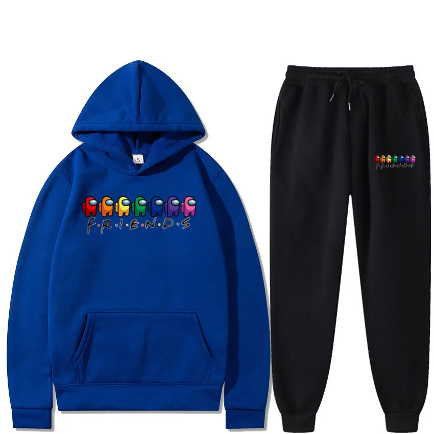 

Men TrackSuit Men Among US Friends Printed Sweatshirts And Black Pants