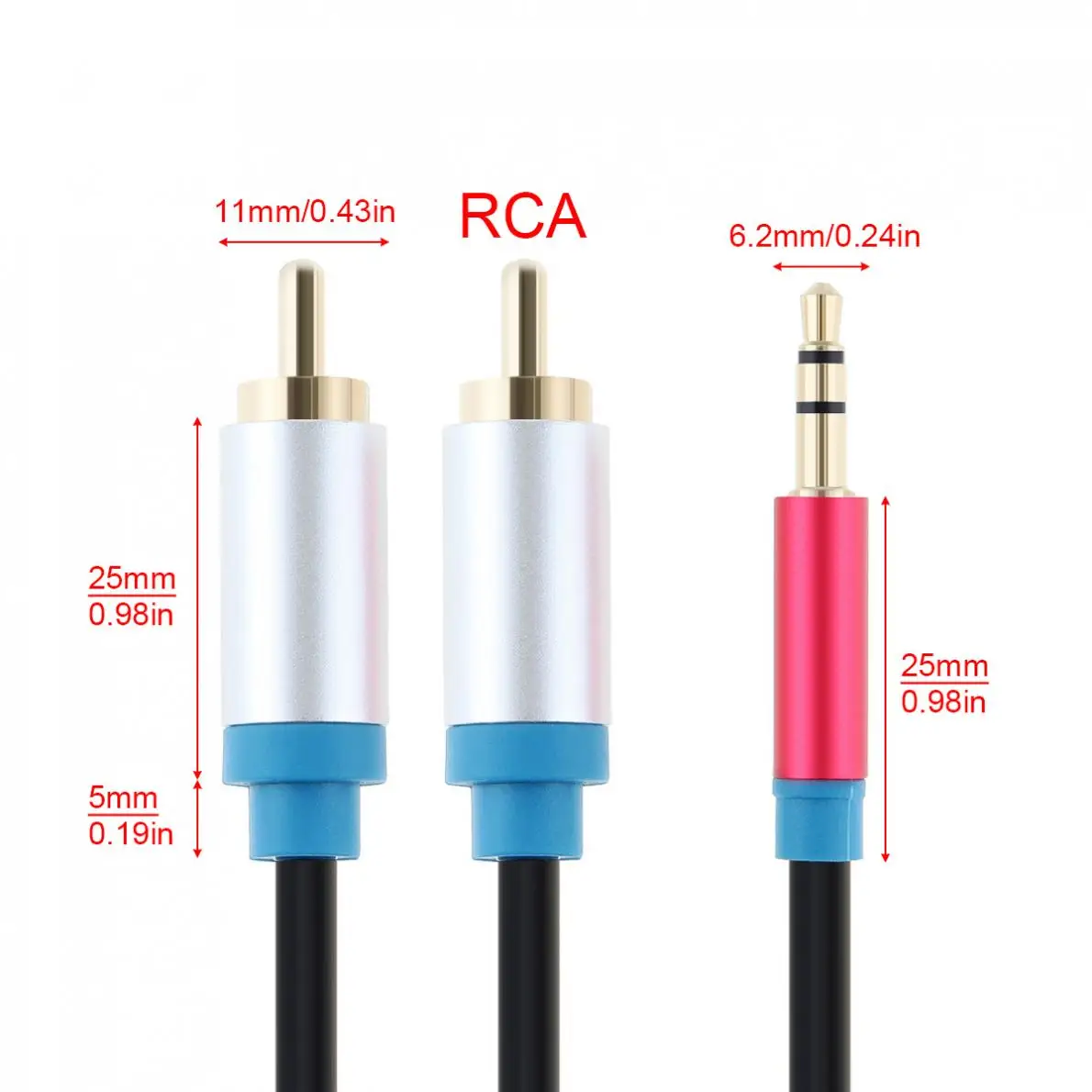 DiGiYes 0 5 м/1 64 фута RCA кабель HiFi стерео 2RCA до 3 мм аудио Поддержка AUX Jack Y сплиттер для