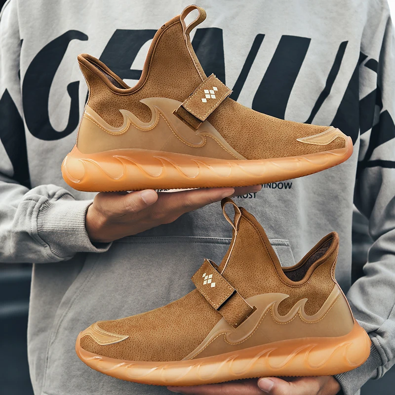 

Высококачественные кроссовки, мужская обувь для бега, кожаные спортивные уличные кроссовки для тренировок на шнуровке, Мужские дышащие кро...