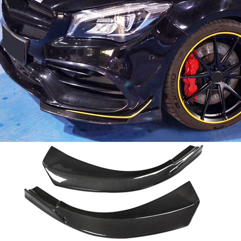 Разветвители переднего бампера из углеродного волокна для Mercedes Benz W117 CLA250 CLA260