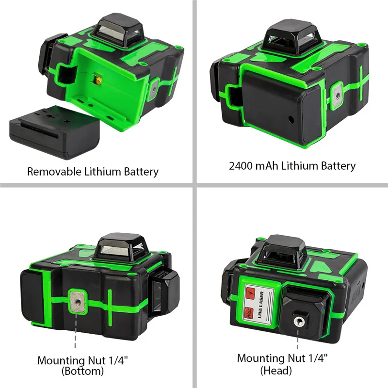 NVZHANGCHEN Laser Level 12 Lines 3D Self-Leveling 360 Horizontal And Vertical Cross Super Powerful Green | Инструменты