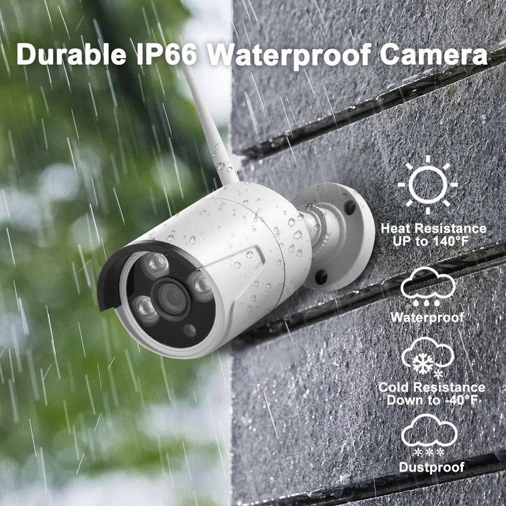 Беспроводная CCTV Wifi камера, комплект системы безопасности 720 P/1080 P 4CH NVR Камера Безопасности, комплект системы видеонаблюдения, водонепроницаемый