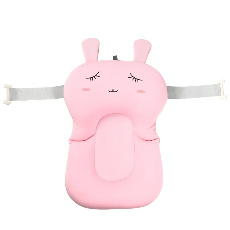 

New Rabbit Baby Bath Pad Treasure Bath Mat Mesh Bag Antiskid Neonatal Bath Bed Floating Bath Mat Skin-friendly Fabric Shower