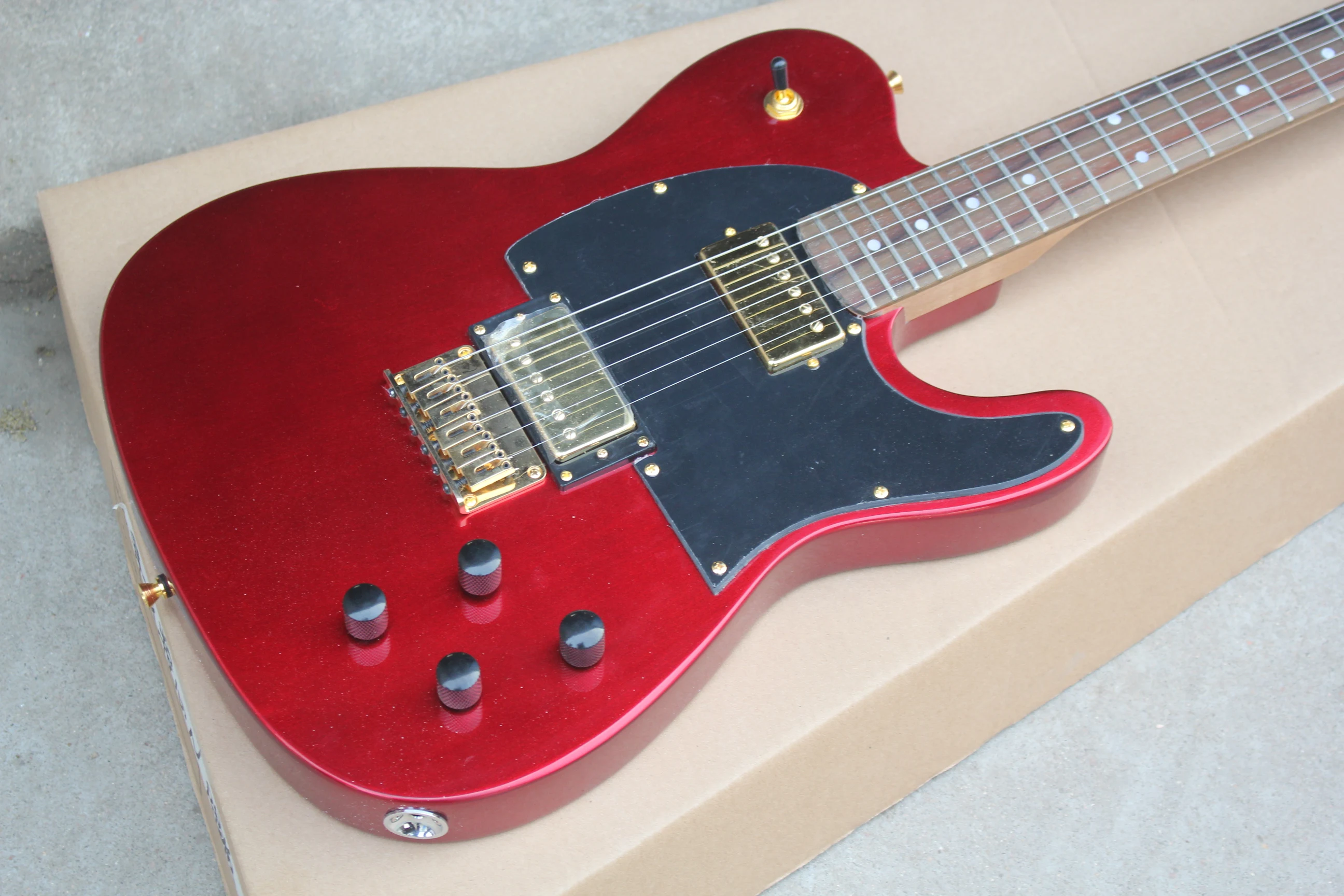 Китайская фабрика по производству гитар на заказ винно красного цвета с TL