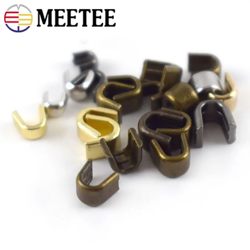 Meetee 20pcs Brass U Style Zipper Stopper Non-slip for 3# 5# 8# 10# Metal Nylon Resin Zippers Repair Crafts Accessory ZA212 | Дом и сад
