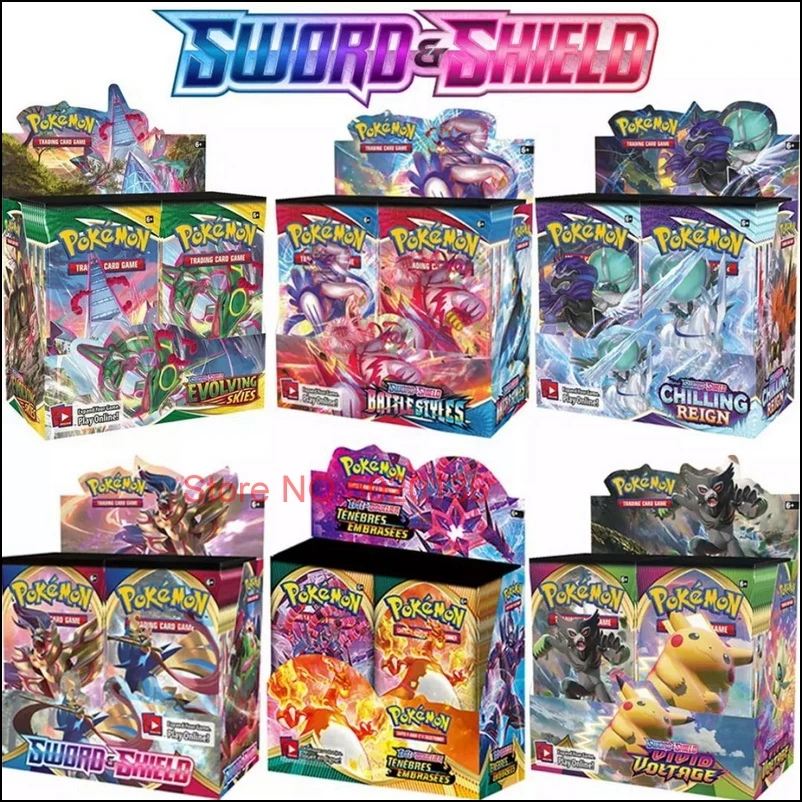 Английские карты Pokemon 324 360 шт. щит меча блестящие звезды Fusion Strike Booster Box торговая