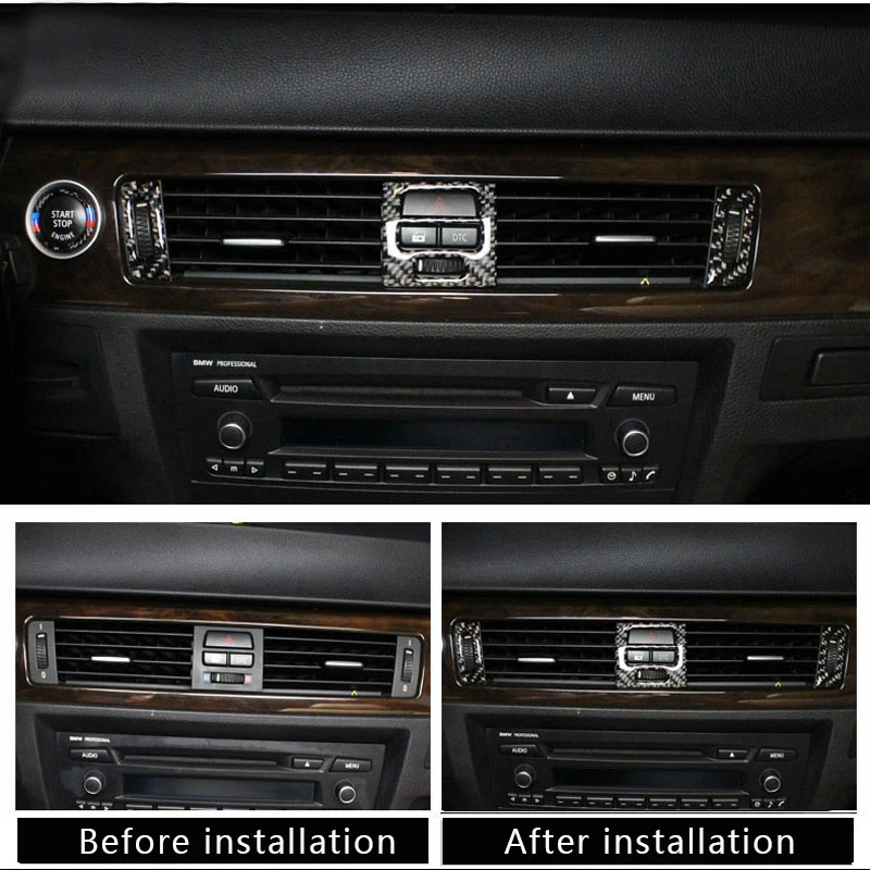 

Carbon Fiber air conditioning vent frame cover trim interior air outlet panel decorative Stickers for BMW E90 E92 F30 3 Series