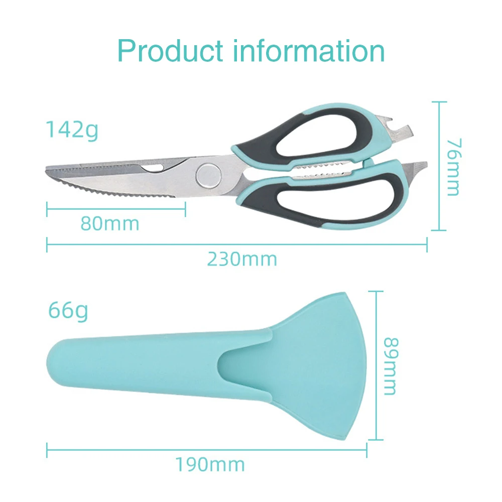 

Multifunctional Magnetic Refrigerator Scissors Stainless Steel Powerful Disassembly Chicken Bone Scissors Food Kitchen Scissors