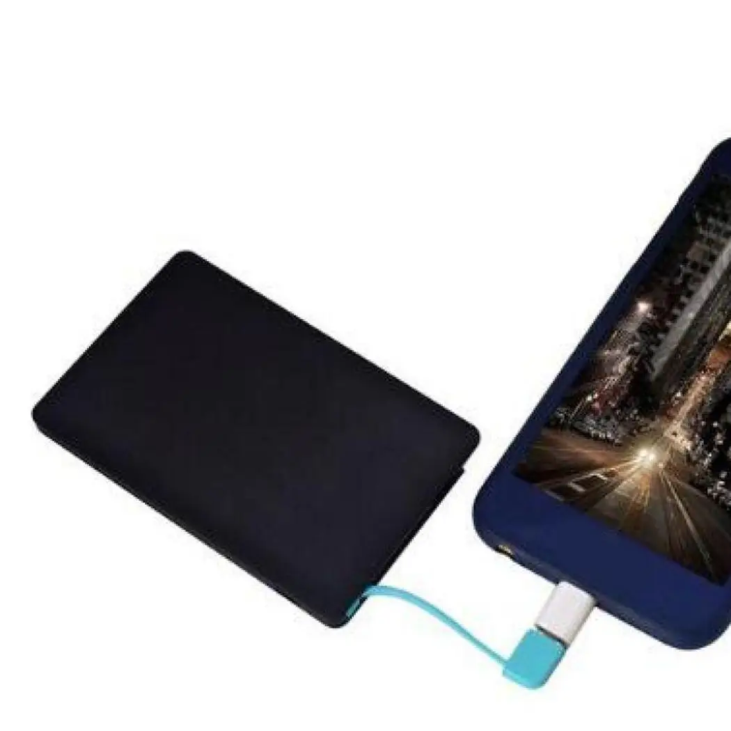 Мини Портативный внешний аккумулятор чехол черный белый один USB с для проводов