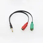 Разветвитель для наушников с разъемом 3,5 мм, адаптер для аудиокабеля, штекер для микрофона, стерео, Y-разветвитель, гарнитура 2, Женский на 1, мужской для наушников