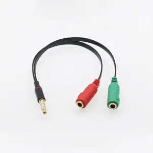 Разветвитель для наушников с разъемом 3,5 мм, адаптер для аудиокабеля, штекер для микрофона, стерео, Y-разветвитель, гарнитура 2, Женский на 1, мужской для наушников