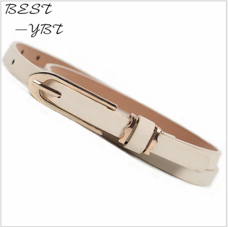 Новый Многоцветный Тонкий женский пояс из свиной кожи с металлической пряжкой