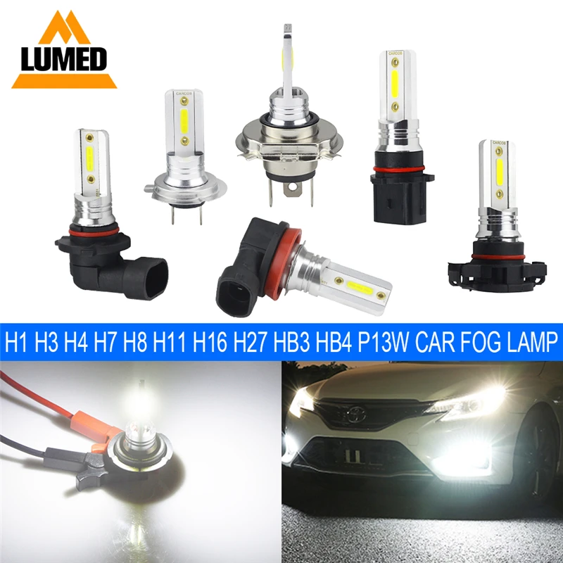 1X H4 светодиодный H7 H8 H11 H1 H3 9005 HB3 9006 HB4 Автомобильные противотуманные фары H16 P13W 880 881