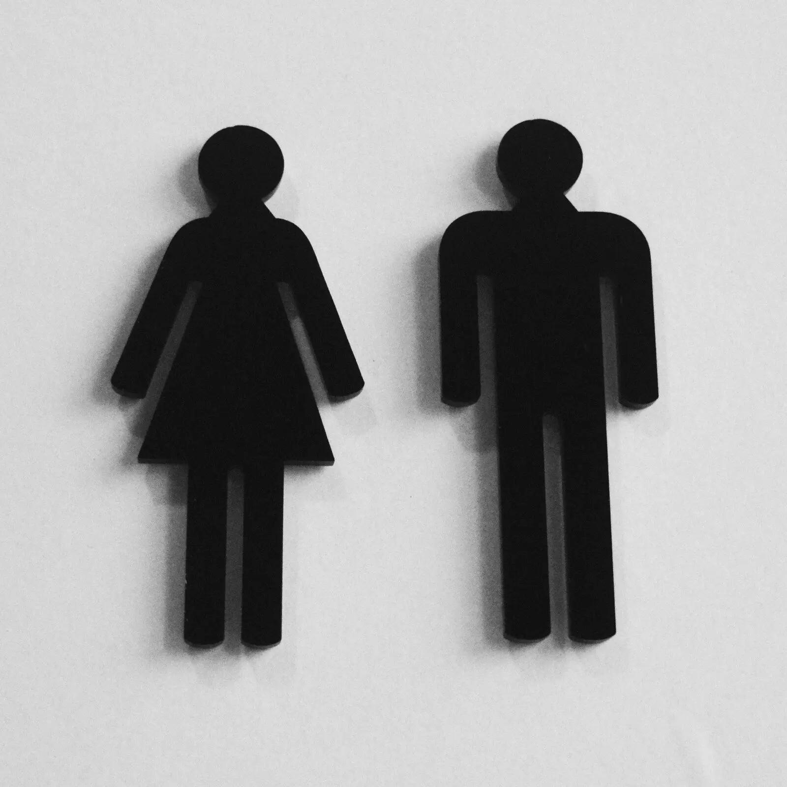 

Black Acrylic Male & Female People Toilet WC Door Signs in