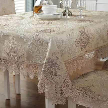 Европа роскошные вышитая скатерть стол обеденный из массива дерева на голову с