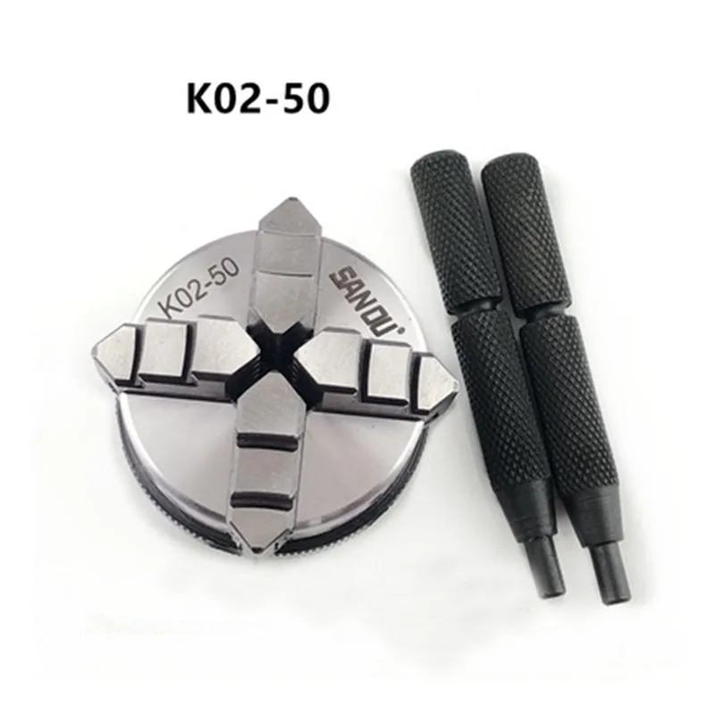 Бесплатная доставка K02-50 50мм ручной центрировки M14 резьба монтаж обратимые челюсти Мини 2 "4 Челюсти Токарная патрона картридж.