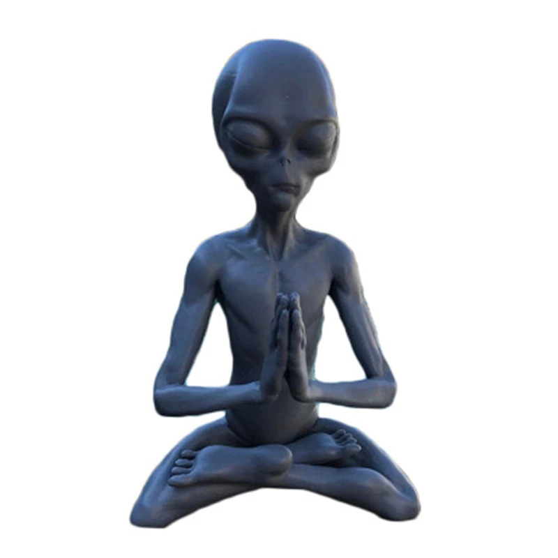 

Meditating Alien Resin Statue Garden Ornament Best Art Decor for Indoor Outdoor Home or Office Promotion Tree Decoration Garden