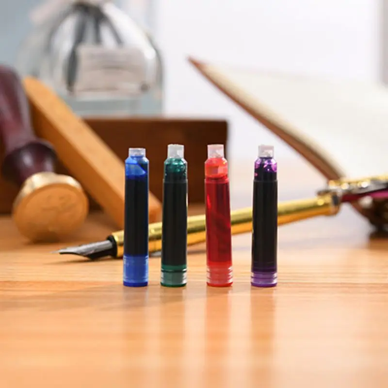 

Retro Vintage Calligraphy Feather Fountain Pen Writing Ink Leather Notebook Set E65A