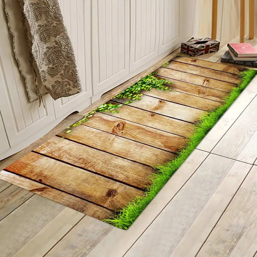 Brown wood bars 10 Brown wood bars Flannery printing Anti-Slip absorbent home mat - Цвет: Brown wood bars 10