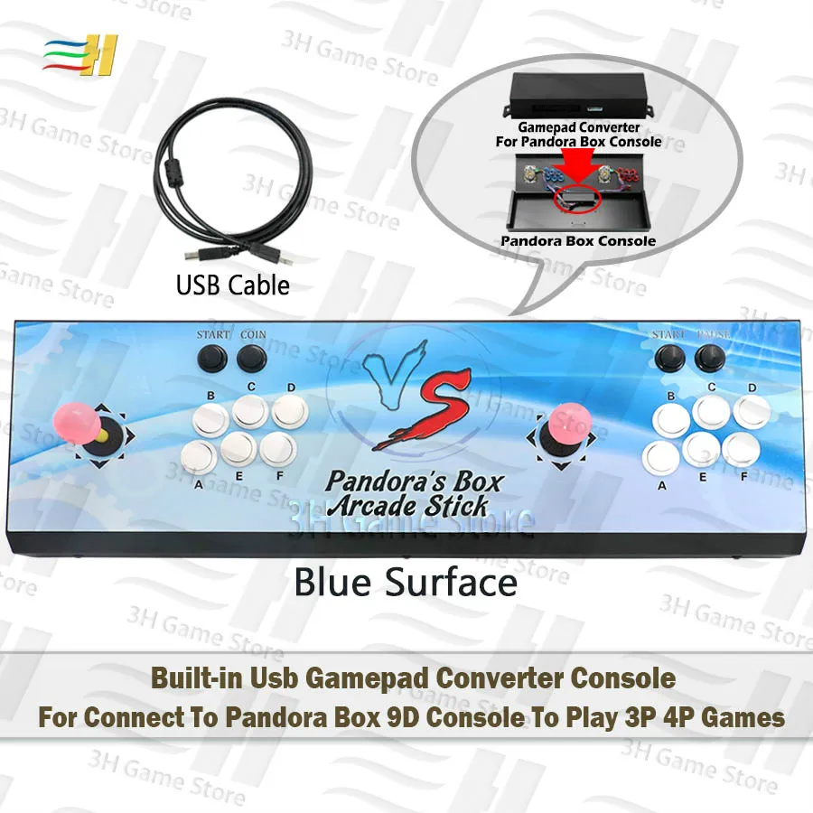 Встроенный Pandora Box 9D Usb конвертер геймпада консоль для подключения к Pandora Box 9D контроллер консоль для игры 3P 4P аркадная игра - Цвет: blue