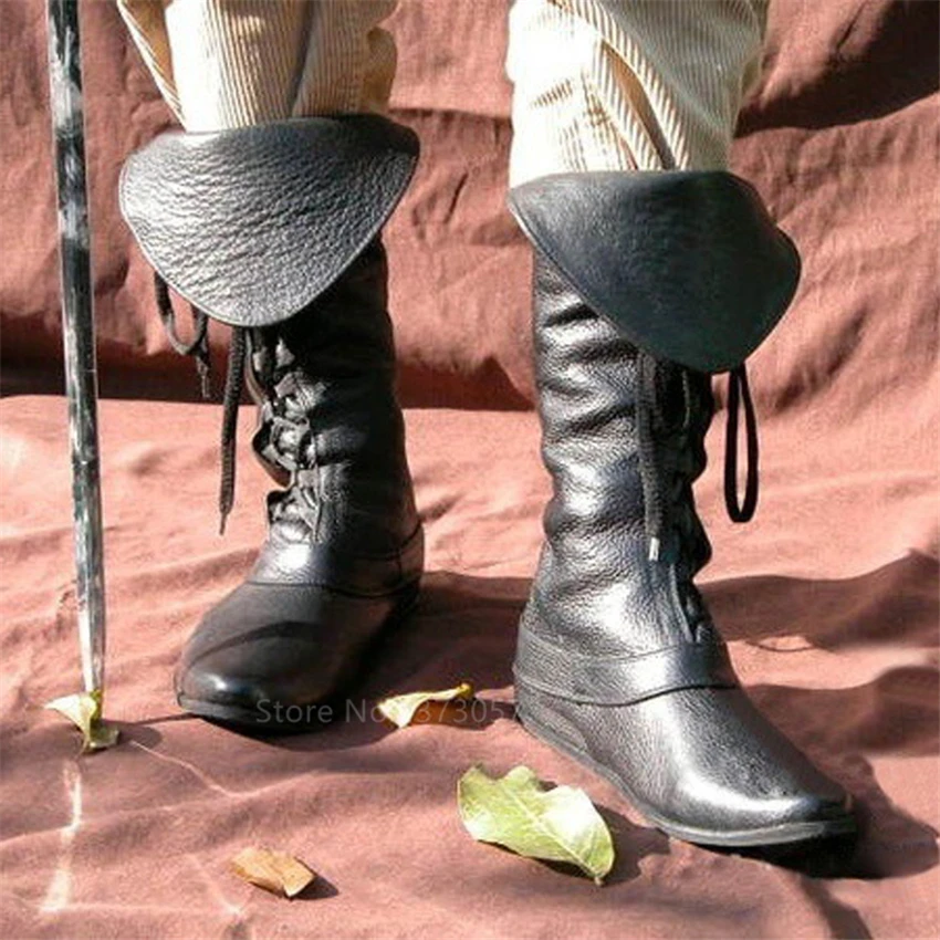 Ботинки мужские винтажные со шнуровкой ботинки в средневековом стиле сказочные