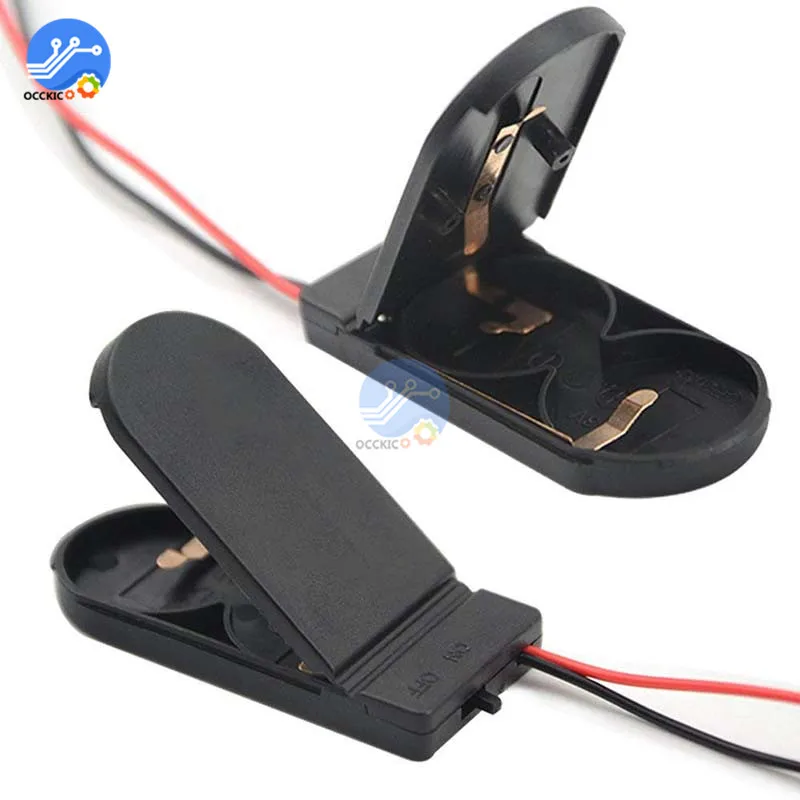 Черный/белый держатель для батарей CR2032 с кнопкой включения/выключения| |