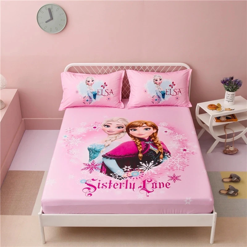 

100% Cotton Disney Winnie The Pooh Cartoon Children's Fitted Sheet Mickey Minnie Mouse Twin Full Queen Fitted Sheet
