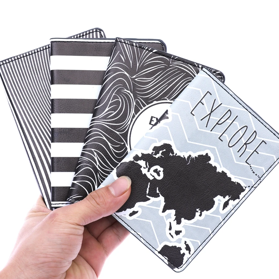 Чехол для паспорта из искусственной кожи в полоску мужчин и женщин держатель