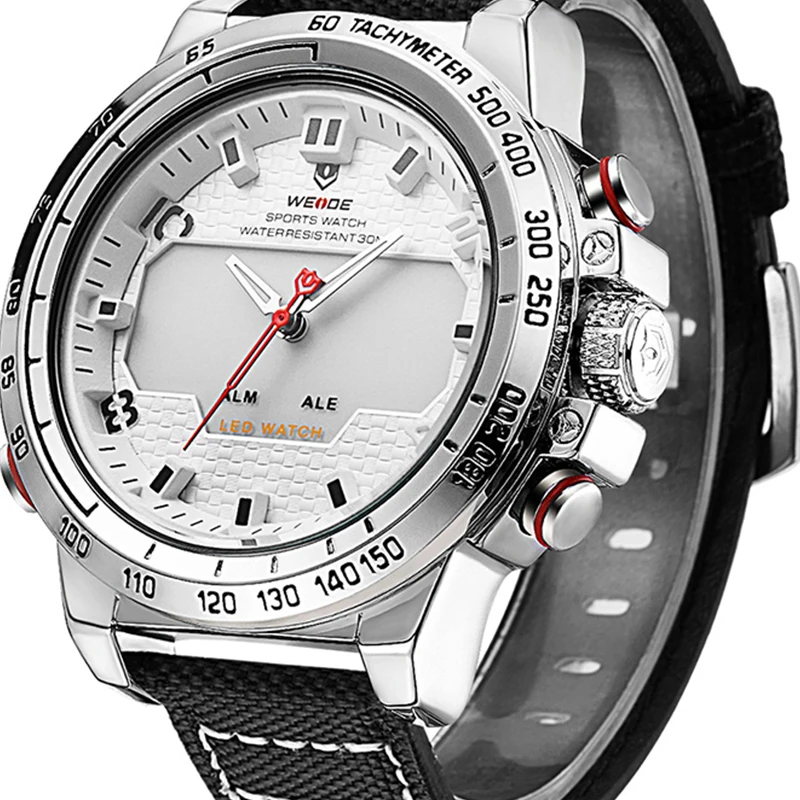 

WEIDE Watch Men Big Dial Watches for Men Quartz Waterproof Dual Time Clocks Military Wristwatches Relogios Masculino Gift