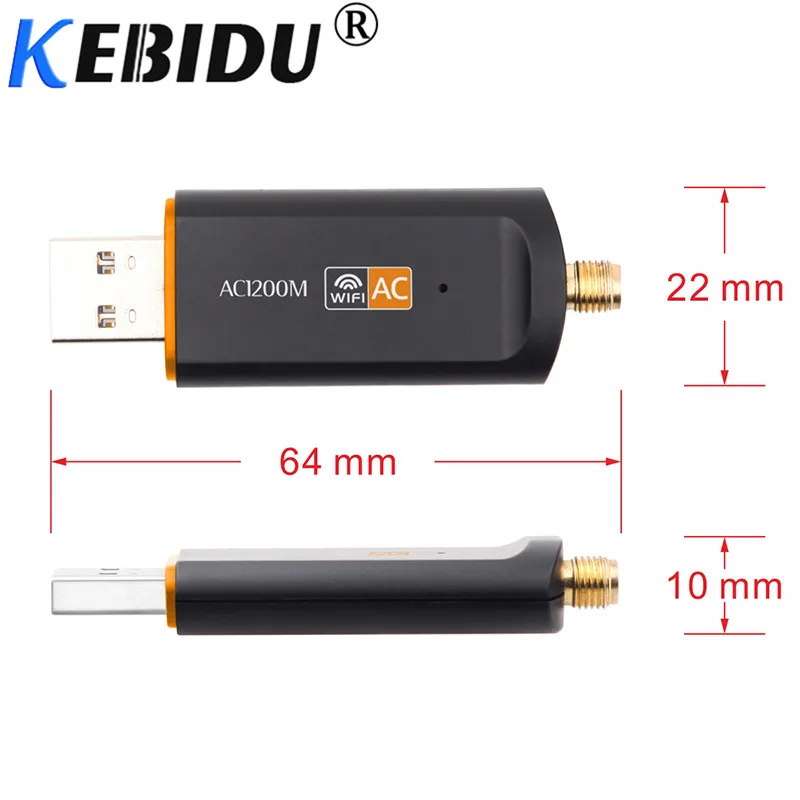 Kebidu 1200 Мбит/с приемник сетевой карты USB 3,0 с антенной беспроводной Wifi адаптер двухдиапазонный для настольного ноутбука 802.11ac стандарт