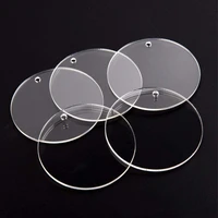 24pcslot acrylic blank key ring transparent sheet diy handmade craft making heart circle discs pendant accessories