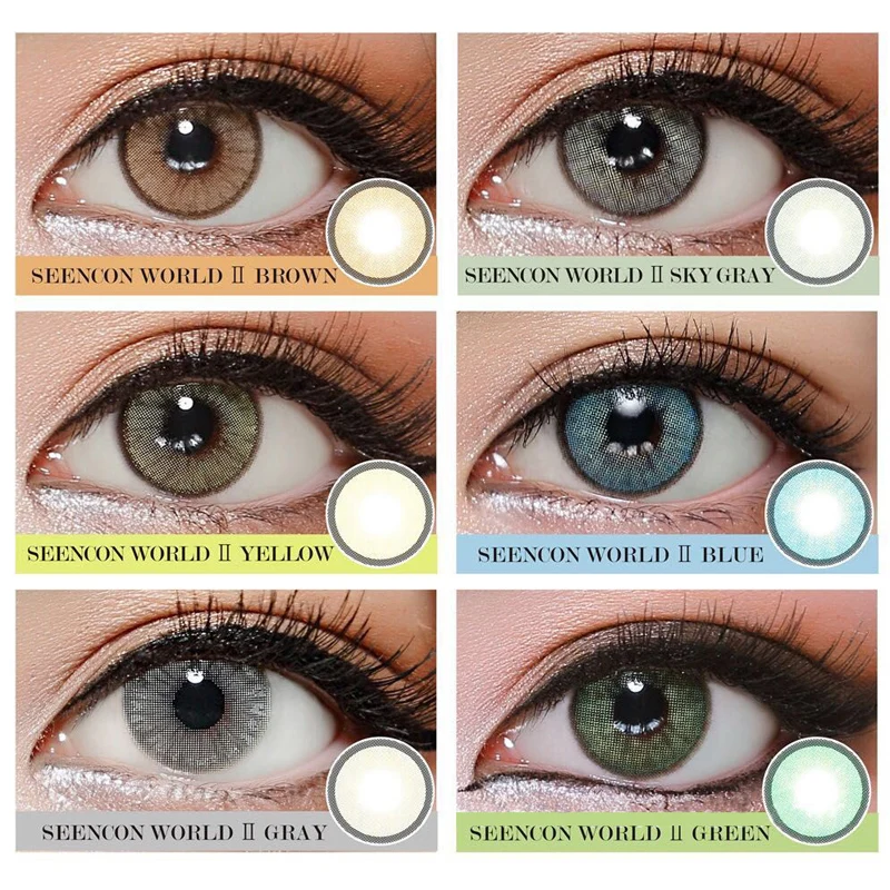 1 пара = 2 шт. натуральный кристалл Цвет контактные линзы для женщин Красивые глаза