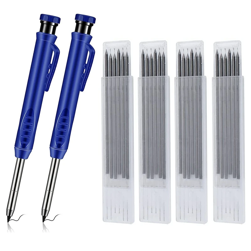 

2 шт. строительные карандаши и 24 шт. сменных стержня, твердые искусственные инструменты для строительства маркеров, наконечников