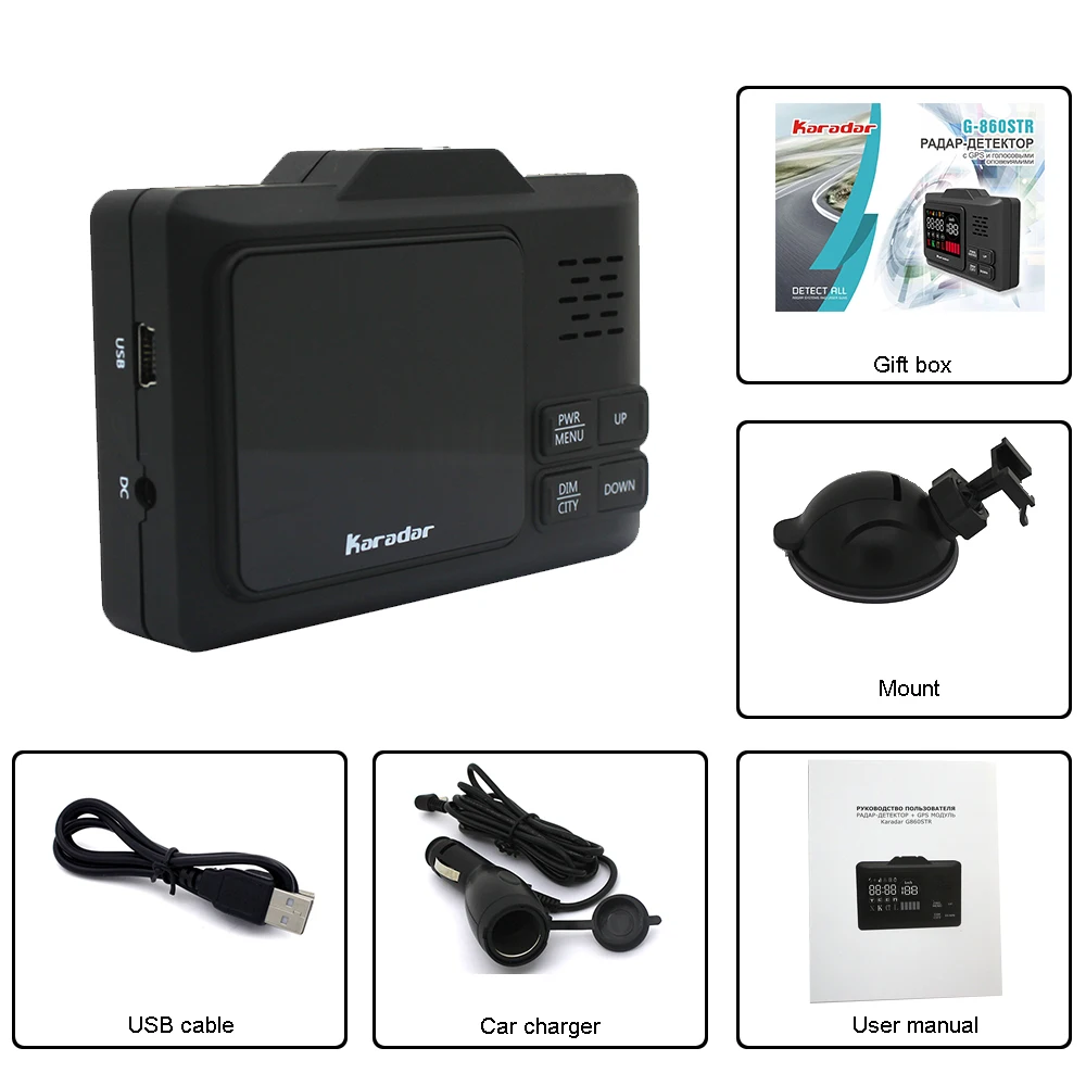 Karadar новая технология тонкий радар GPS автомобильный антирадар лазерный детектор