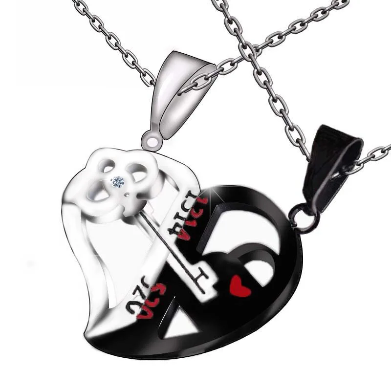

WANGAIYAO1314520 love key combination men and women couple necklace Korean fashion pendant gift