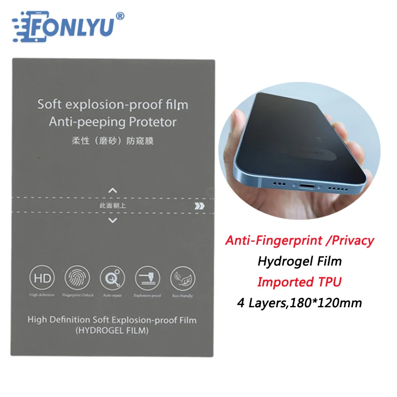 FONLYU-Hoja de membrana mate antipeeping, hidrogel para privacidad, adecuado para todas las m&aacute;quinas de corte de pel&iacute;cula Plotter, Kit de herramientas de reparaci&oacute;n de tel&eacute;fono-0