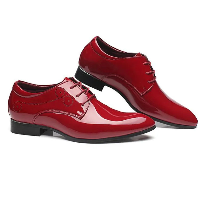 CPI/Большие размеры 47 48 мужские свадебные туфли из лакированной кожи цвет черный