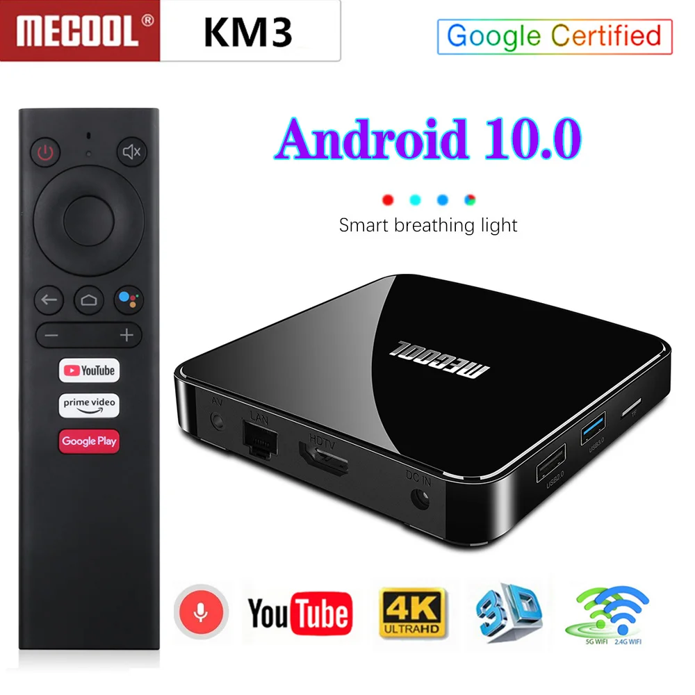 ТВ приставка Mecool KM2 2 ГБ 8 Android 10 0 сертифицированная Google Amlogic S905X2 KM3 4 Гб 64 KM9 Pro 2G 16G 32 4K