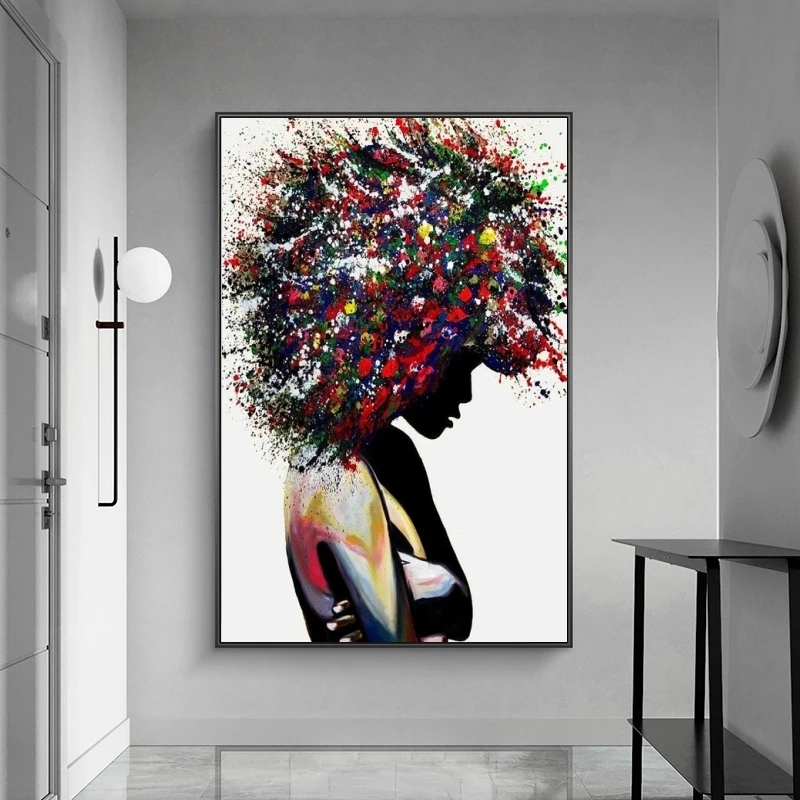 

Graffiti Art Of Black Woman Canvas Paintings On the Wall Art Posters And Prints African Woman Modern Art Picture Home Wall Decor