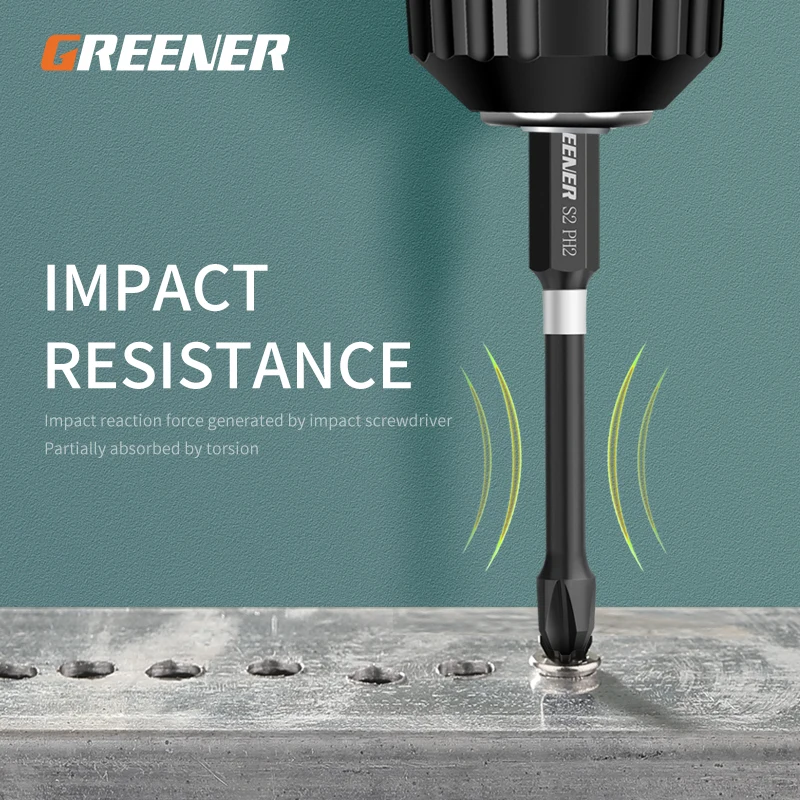 

Greener Impact strong magnetic batch head cross high hardness hand drill bit screw electric screwdriver set 50 65 70 90 150mm