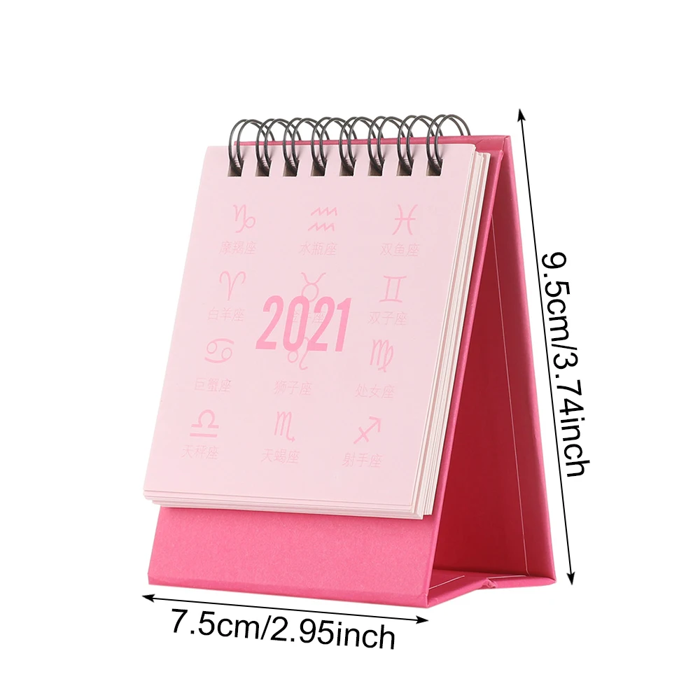 

2021 12 Constellation Mini Desktop Calendar Delicate Simple Desk Calendar Office Book Refreshing Coil Note School Daily Schedule