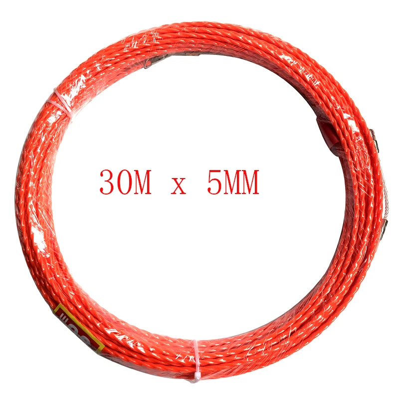 30 м х 5 мм кабель толкатель Rodder труба змейка Рыбная лента протестированный провод