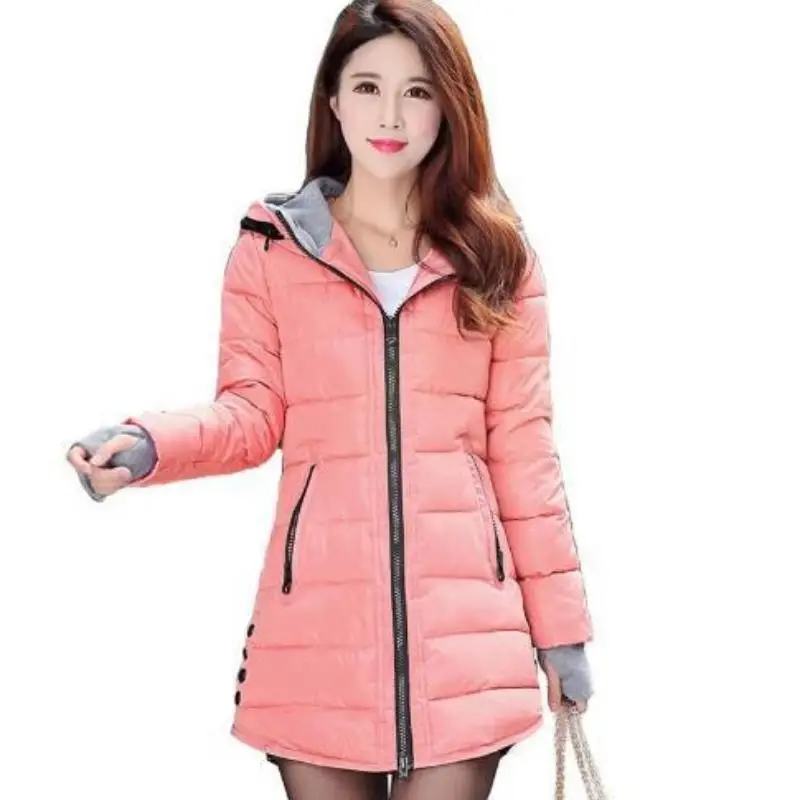 Верхняя одежда пальто зимнее теплое с капюшоном Женская длинная парка ярких