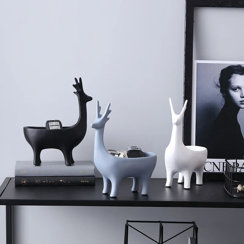 

Modern Elk Shape Resin Storage Box Jewelry Tray Key Holder Storage Organizer Home Decoration Accessories For Livingroom NJ71407